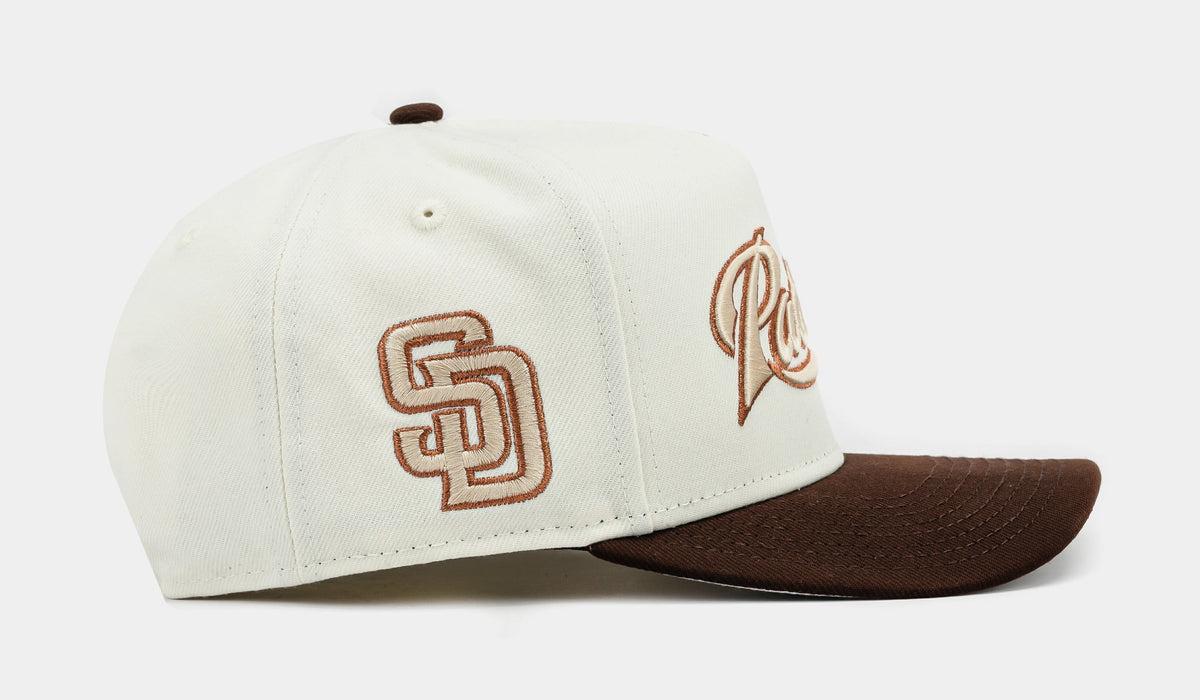 Exclusive Shoe Palace Exclusive San Diego Padres Chrome 950AF Snapback Mens Hat (Beige/Brown) — OS — Side View