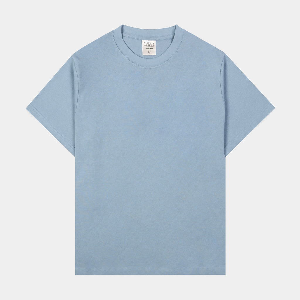 Exclusive Solid Novelty Mens Short Sleeve Shirt (Sky Blue) — S — Front View