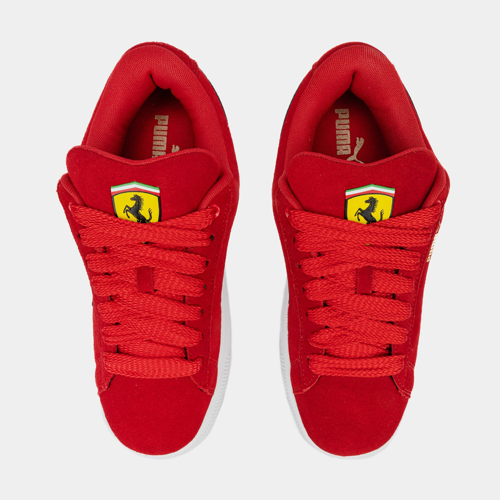 Exclusive Scuderia Ferrari Suede XL Mens Lifestyle Shoes (Red/White) — 4 — Side View