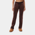 Exclusive Og Big Bling Velour Womens Track Pants (Dark Brown) — XS — Front View