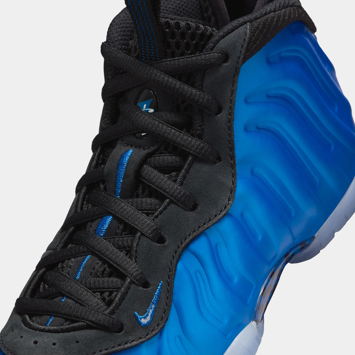 Exclusive Little Posite One International Blue Preschool Lifestyle Shoes (Neon Royal/White/Black/Clear) Free Shipping — 10.5C — Side View