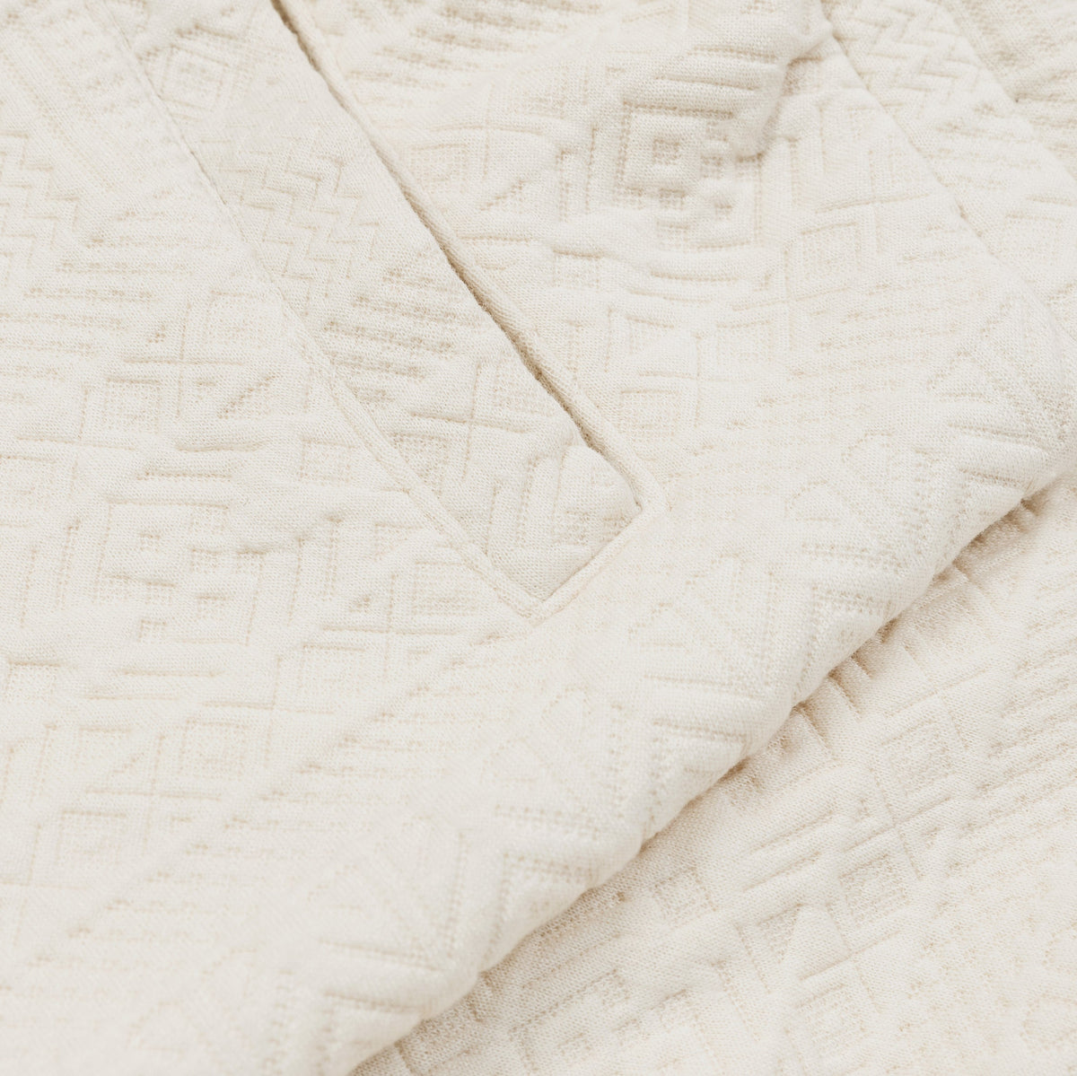 Exclusive Jacquard Ornate Printed Mens Shorts (Cream) — S — Back View