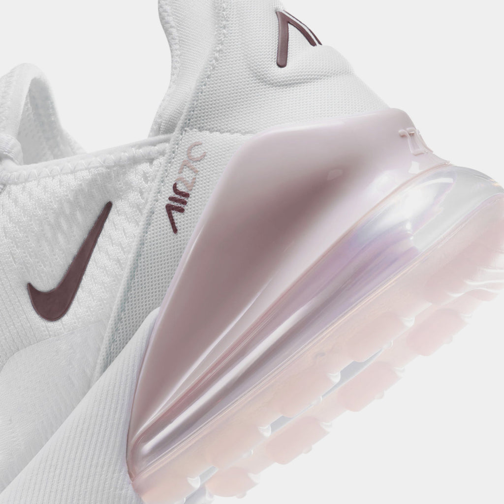 Exclusive Air Max 270 Grade School Lifestyle Shoes (White/Platinum Violet) — 3.5Y — Back View