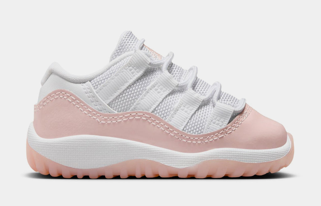 Exclusive Air Jordan 11 Retro Low Legend Pink Infant Toddler Lifestyle Shoes (White/Legend Pink) — 2C — Front View