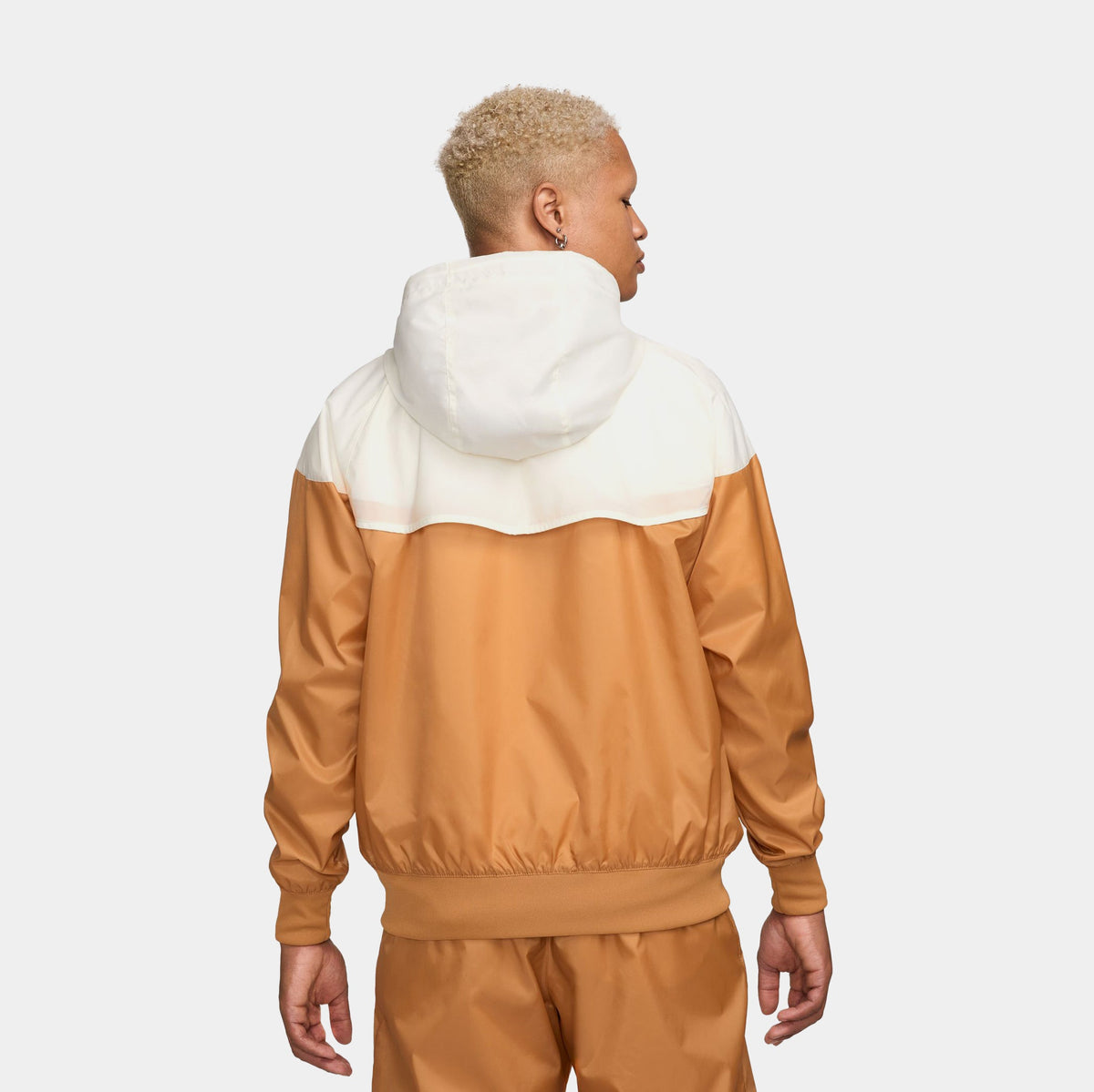Exclusive NSW Full Zip Windrunner Mens Jacket (Brown/Beige) — S — Side View