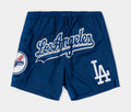 Exclusive Los Angeles Dodgers Classic Woven Mens Shorts (Blue) — S — Front View