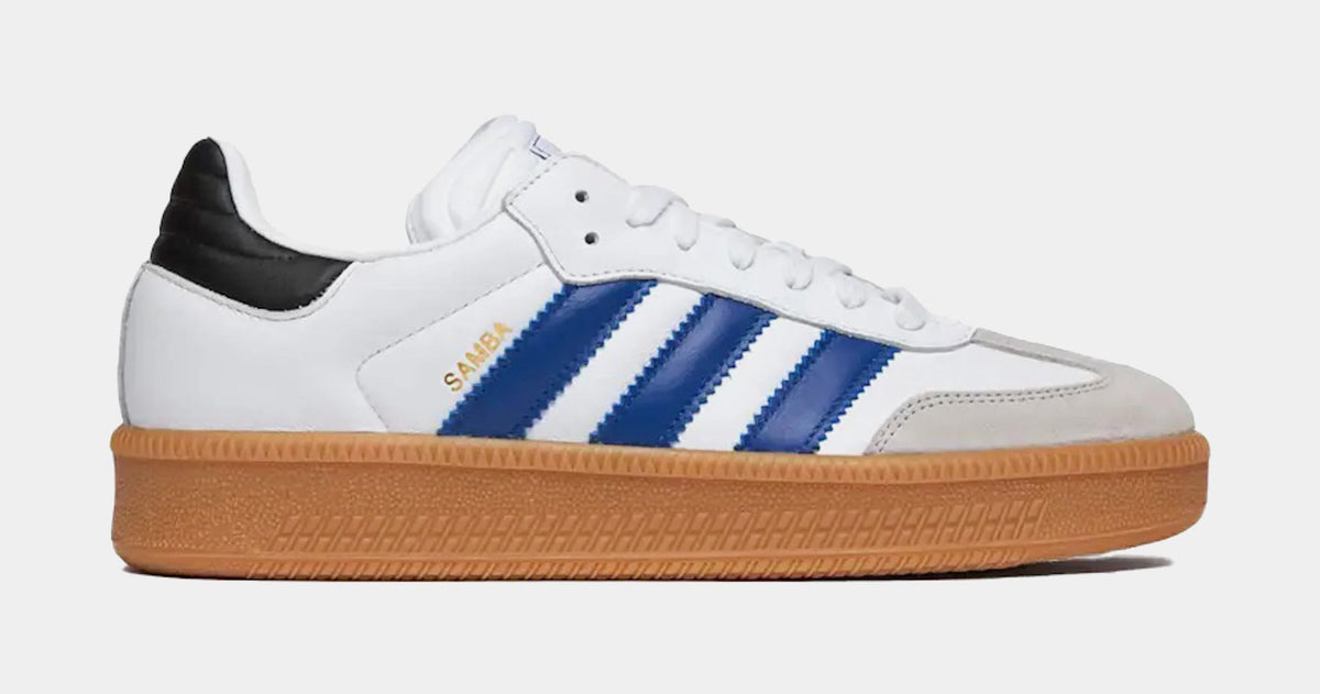 Exclusive Samba XLG Mens Lifestyle Shoes (White/Royal Blue/Gum) — 4 — Front View