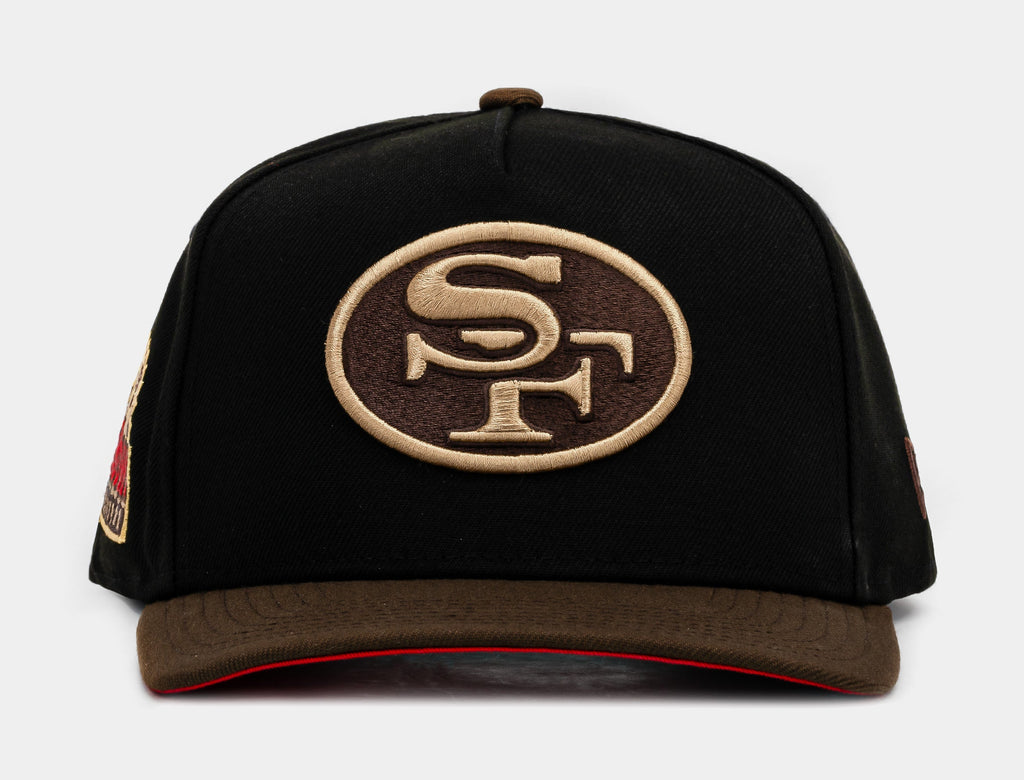 Exclusive Shoe Palace Exclusive San Francisco 49ers Black Walnut 950AF Snapback Mens Hat (Black/Brown) — OS — Front View