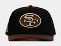 Exclusive Shoe Palace Exclusive San Francisco 49ers Black Walnut 950AF Snapback Mens Hat (Black/Brown) — OS — Front View