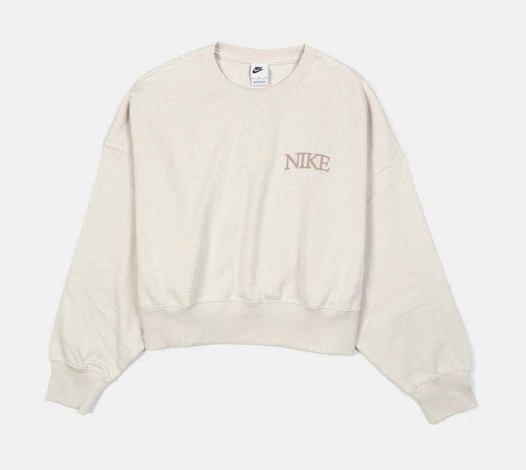 Exclusive NSW Phoenix Fleece Oversized Womens Crewneck (Beige) — XS — Front View