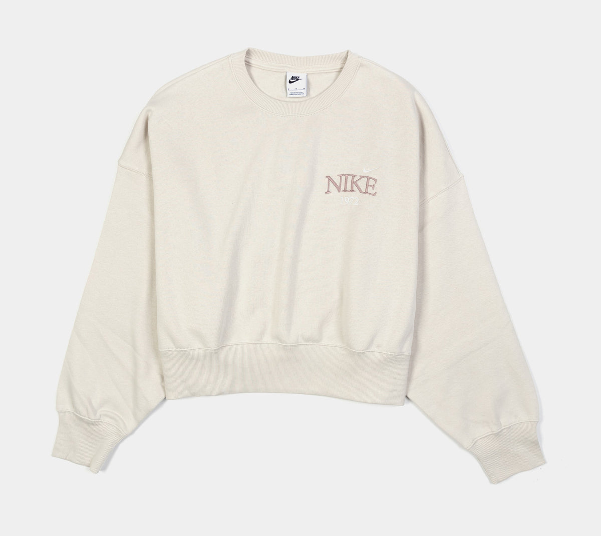 Exclusive NSW Phoenix Fleece Oversized Womens Crewneck (Beige) — XS — Front View