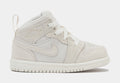 Exclusive Air Jordan 1 Mid SE Craft Infant Toddler Lifestyle Shoes (Pale Ivory/Sail) — 2C — Front View
