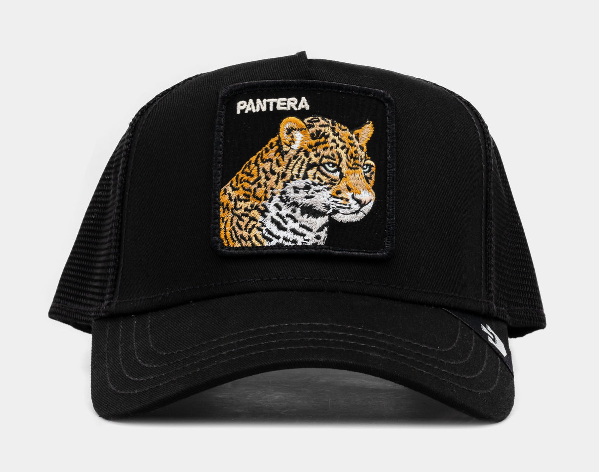 Exclusive Premium Pantera Trucker Mens Hat (Black/Yellow) — OS — Front View