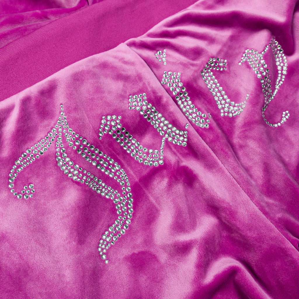 Exclusive OG Big Bling Velour Womens Track Pants (Purple) — XS — Side View