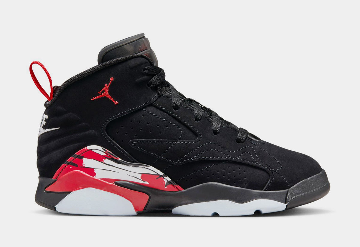 Exclusive Jumpman MVP Preschool Basketball Shoes (Black/University Red/White) — 10.5C — Front View