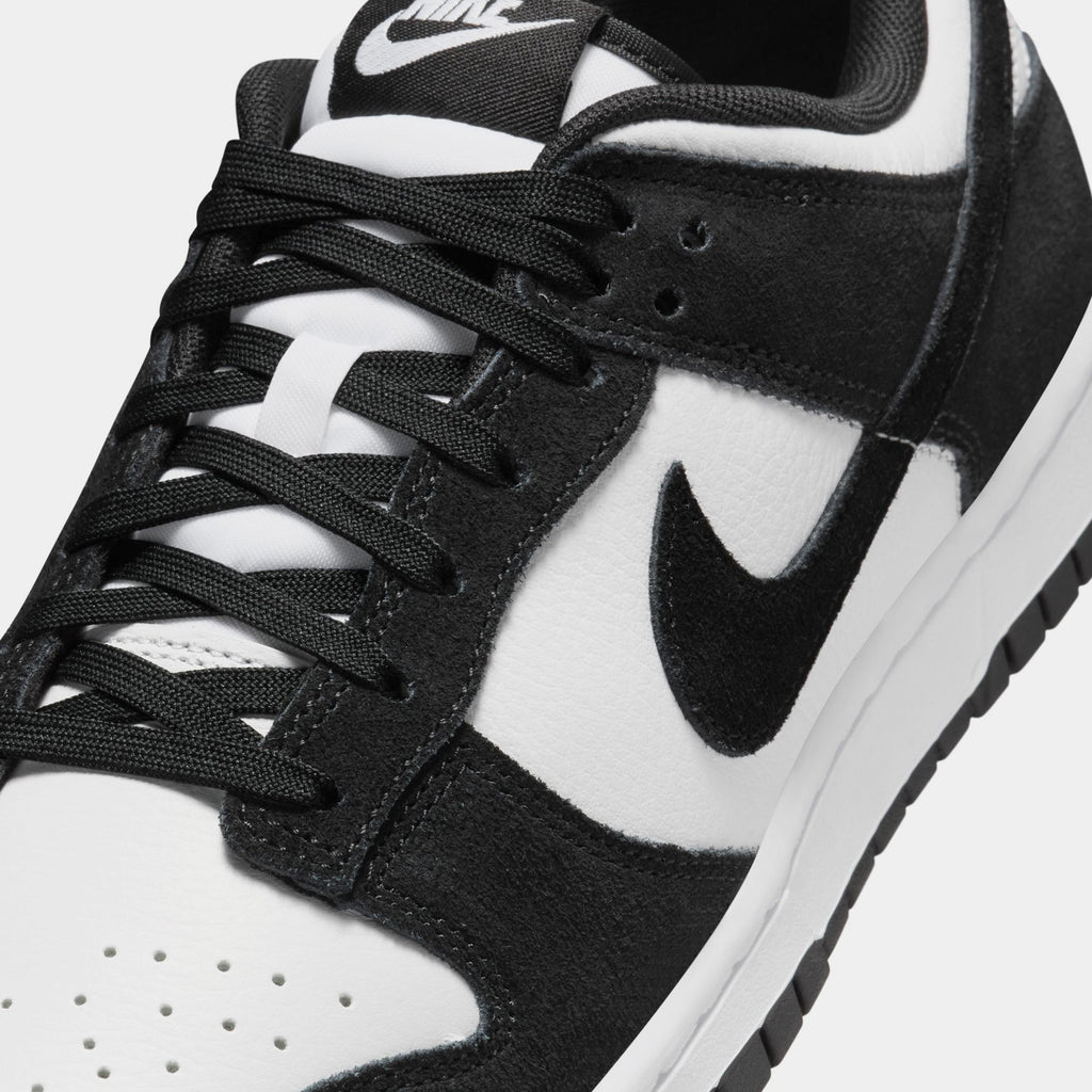 Exclusive Dunk Low Retro SE Suede Mens Lifestyle Shoes (Black/White) — 4 — Side View