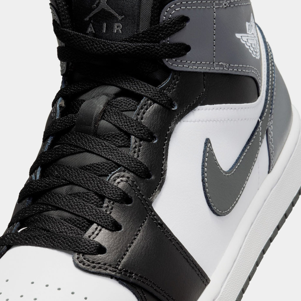 Exclusive Air Jordan 1 Retro Mid Iron Grey Mens Lifestyle Shoes (Black/Iron Grey/White) — 7 — Side View