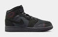 Exclusive Air Jordan 1 Mid SE Craft Grade School Basketball Shoes (Smoke Grey/Black/Varsity Red) — 3.5Y — Front View