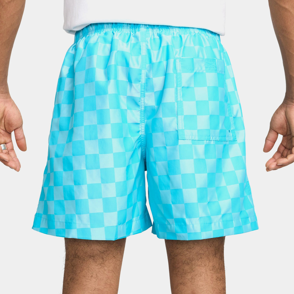Exclusive Club Flow Checkered Mens Short (Blue/White) — S — Side View