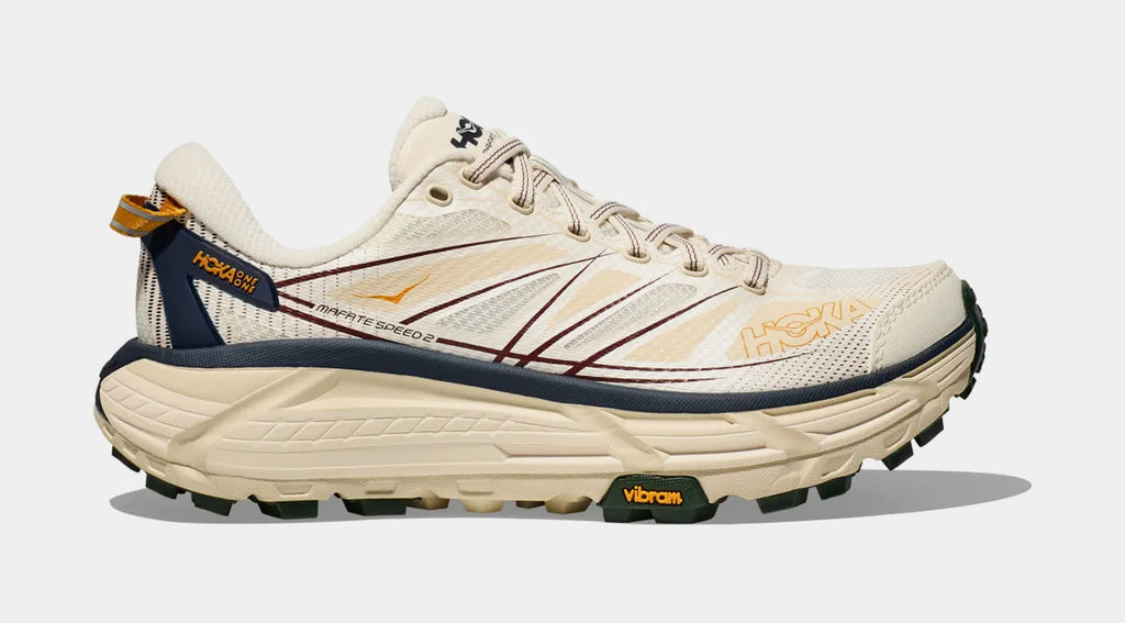 Exclusive Mafate Speed 2 Womens Running Shoes (Beige/Black) — 4 — Front View