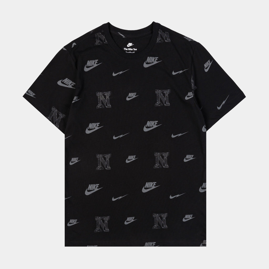 Exclusive NSW All Over Print Graphic Mens Short Sleeve Shirt (Black/White) — S — Front View