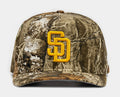 Exclusive San Diego Padres Camo 950AF Snapback Mens Hat (Brown/Yellow) — OS — Front View