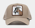 Exclusive Goat 14x14 Trucker Mens Hat (Khaki/White) — OS — Front View