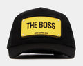 Exclusive The Boss Mens Trucker Hat (Black/Yellow) — OS — Front View
