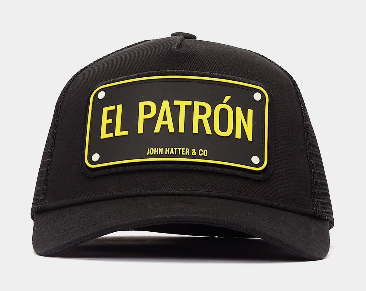 Exclusive El Patron Trucker Mens Hat (Black/Yellow) — OS — Front View