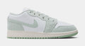 Exclusive Air Jordan 1 Low SE Seafoam Grade School Lifestyle Shoes (White/Seafoam/Sail) — 3.5Y — Front View