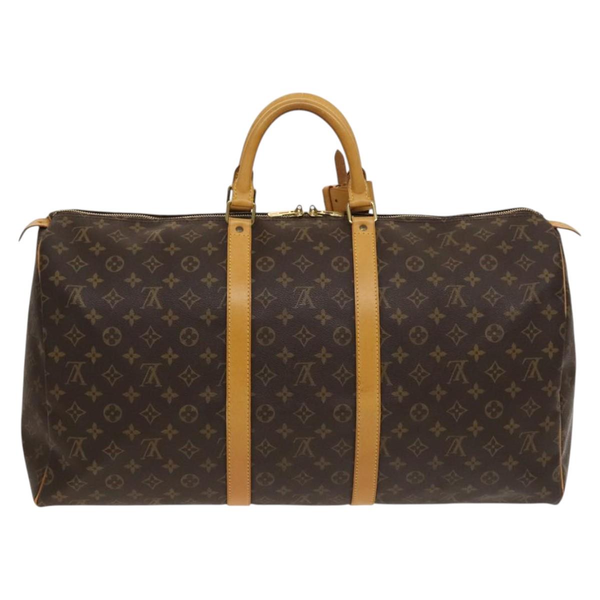 Louis Vuitton Keepall Bag Monogram Canvas Brown Canvas Bag (Pre-Owned)