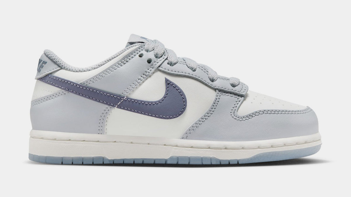 Exclusive Dunk Low Light Carbon Grade School Lifestyle Shoes (Summit White/Wolf Grey/Light Carbon) — 10.5C — Front View