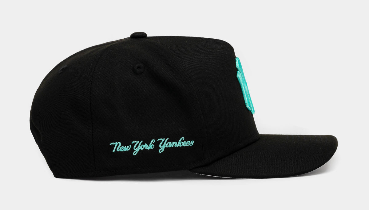 Exclusive Shoe Palace Exclusive New York Yankees Mint 950AF Snapback Mens Hat (Black/Teal) — OS — Side View
