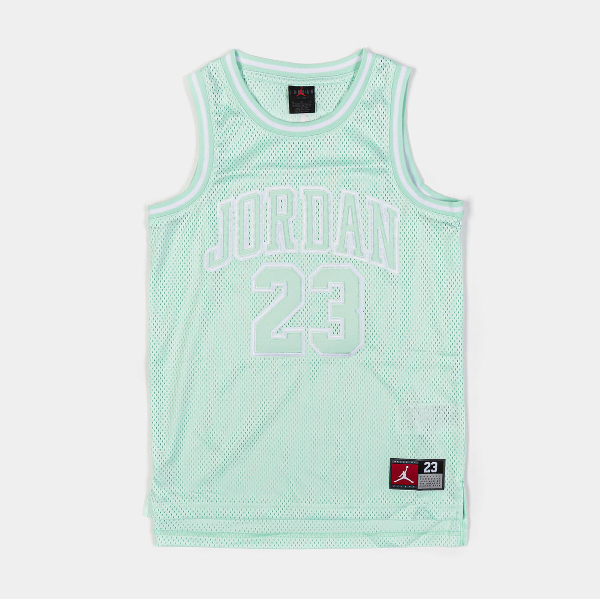 Exclusive JDN 23 Grade School Jersey (Mint/White) — S — Front View