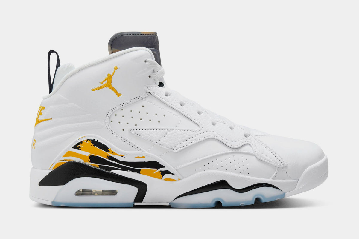 Exclusive Jumpman MVP Mens Basketball Shoes (White/Yellow Ochre/Black) — 7 — Front View