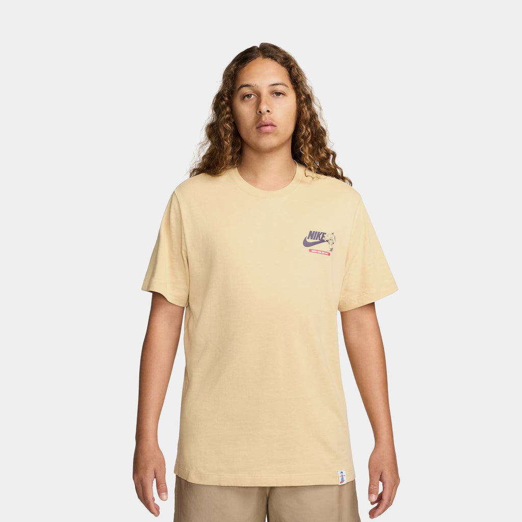 Exclusive NSW Heat On Your Feet Graphic Mens Short Sleeve Shirt (Sesame) — S — Front View