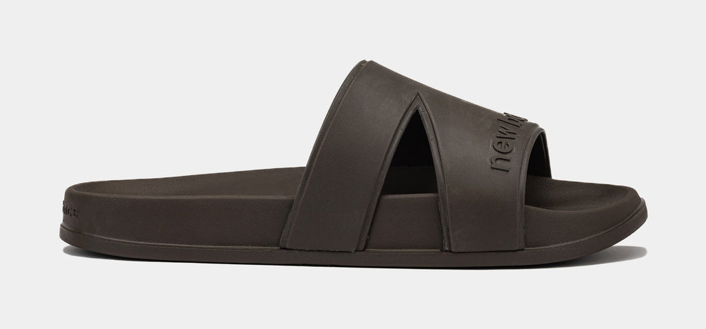 Exclusive 200 Slide Mens Sandals (Dark Brown) — 4 — Front View