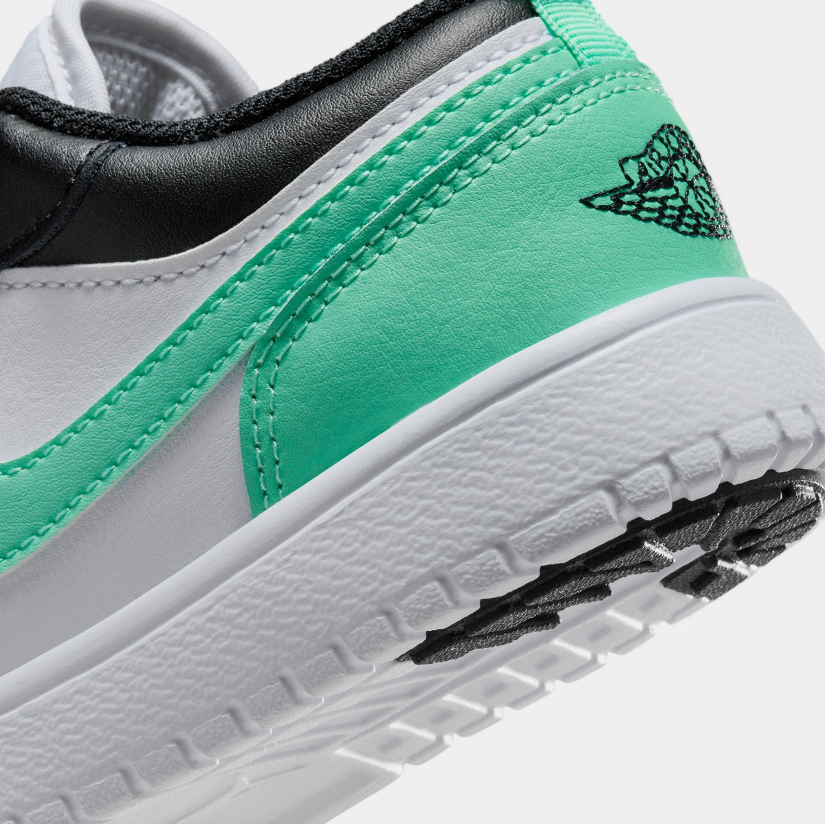 Exclusive Air Jordan 1 Low Alt Preschool Lifestyle Shoes (White/Green Glow/Black) — 10.5C — Back View