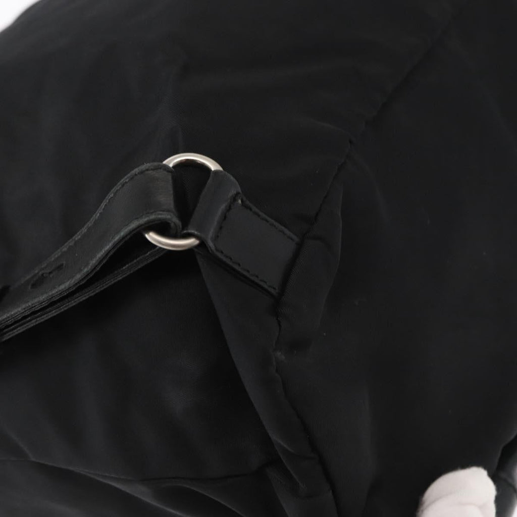 Prada Vela Double Front Pocket Backpack Tessuto With Saffiano Leather Black Nylon Backpack Bag (Pre-Owned)