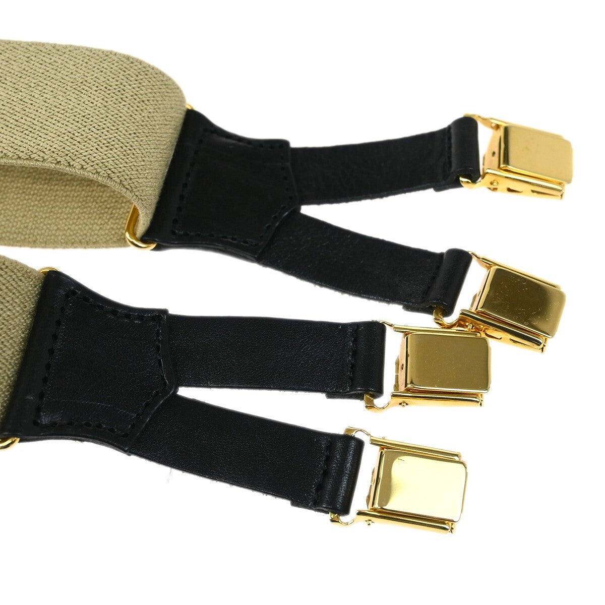 Chanel Logo Suspenders Canvas Beige Canvas Belts Accessory (Pre-Owned)