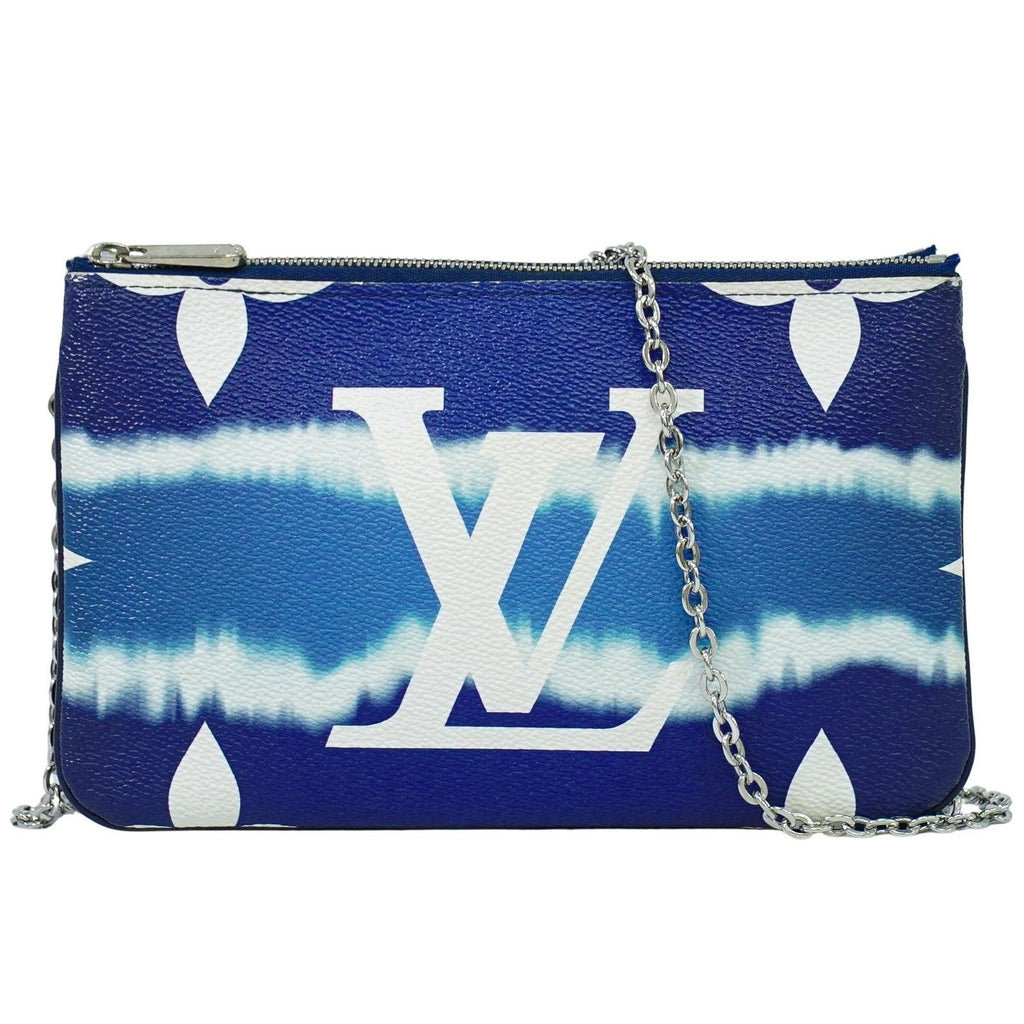 Louis Vuitton Double Zip Pochette Limited Edition Escale Monogram Giant Blue Canvas Shoulder Bag Bag (Pre-Owned)