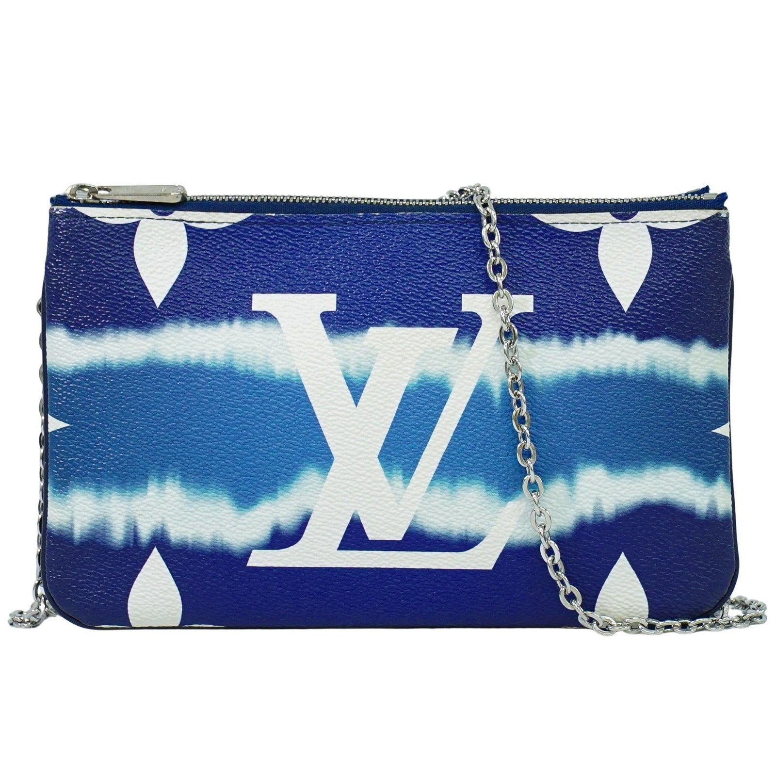 Louis Vuitton Double Zip Pochette Limited Edition Escale Monogram Giant Blue Canvas Shoulder Bag Bag (Pre-Owned)