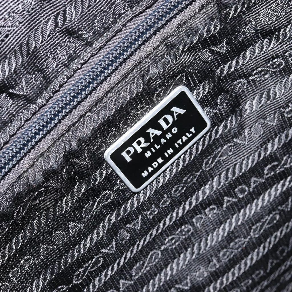 Prada Vintage Zip Tote Tessuto Black Nylon Tote Bag Bag (Pre-Owned)