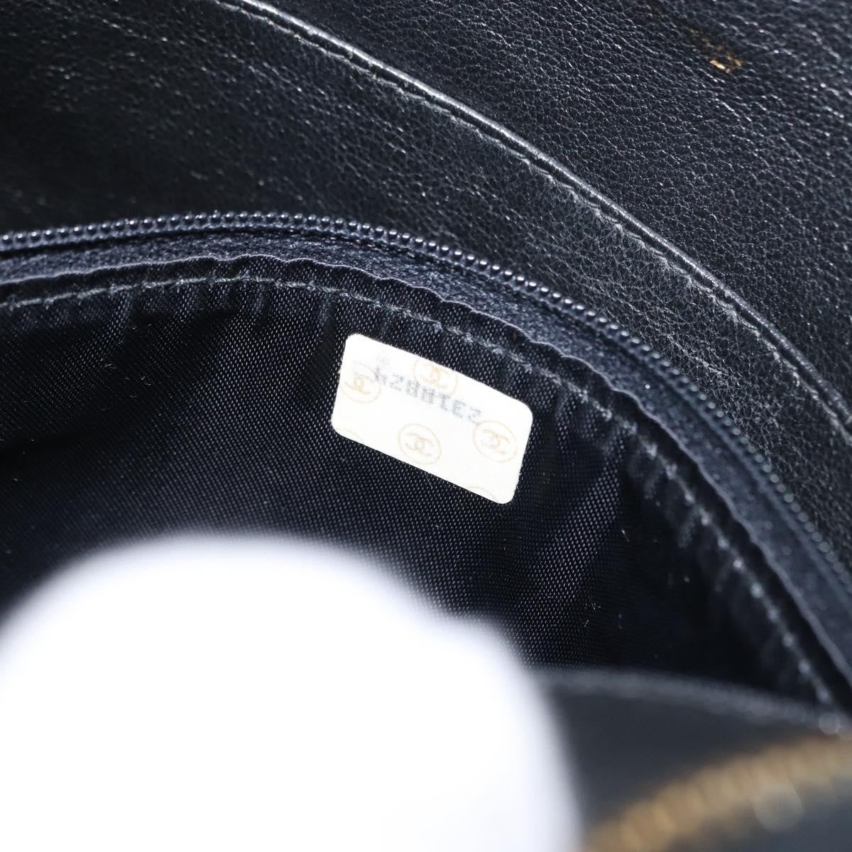 Chanel Cc Chain & Tassel Front Pocket Camera Bag Quilted Lambskin Black Leather Shoulder Bag Bag (Pre-Owned)
