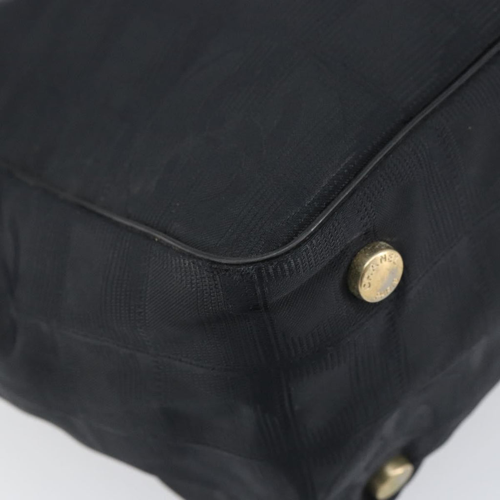 Chanel Travel Line Tote Nylon Black Nylon Tote Bag Bag (Pre-Owned)