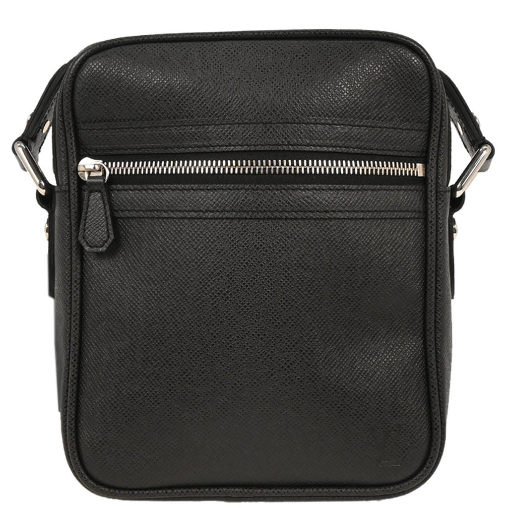 Louis Vuitton Dimitri Messenger Bag Taiga Leather Black Leather Shoulder Bag Bag (Pre-Owned)