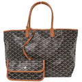 Goyard Saint Louis Tote Coated Canvas Black Canvas Tote Bag Bag (Pre-Owned)
