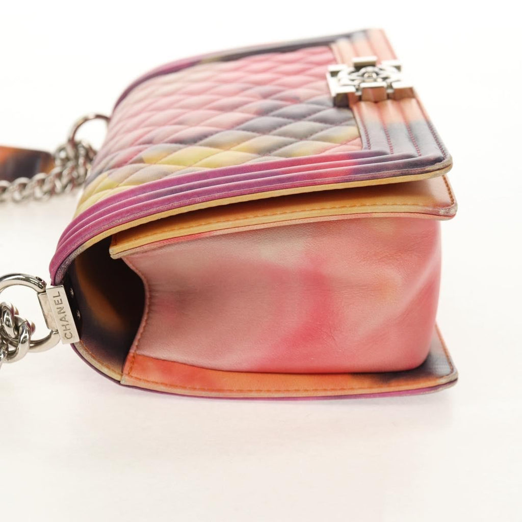 Chanel Flower Power Boy Flap Bag Quilted Lambskin Multicolour Leather Shoulder Bag Bag (Pre-Owned)