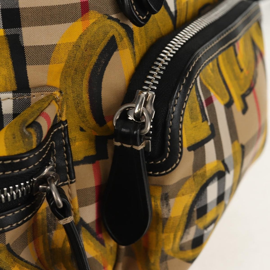 Burberry Graffiti Rucksack Backpack Vintage Check Canvas Beige Canvas Backpack Bag (Pre-Owned)