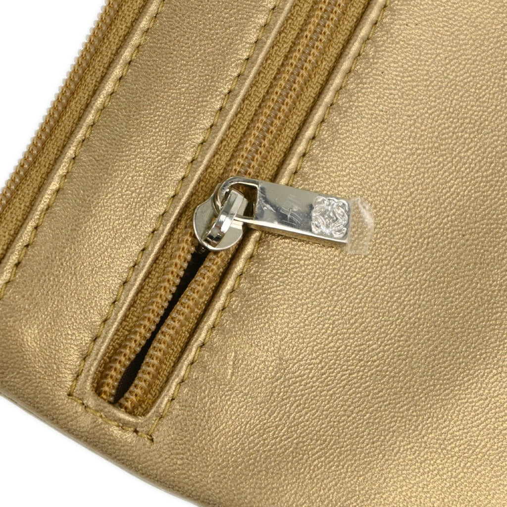 Loewe Anagram Clutch Bag Leather Gold Leather Clutche & Pouche Bag (Pre-Owned)